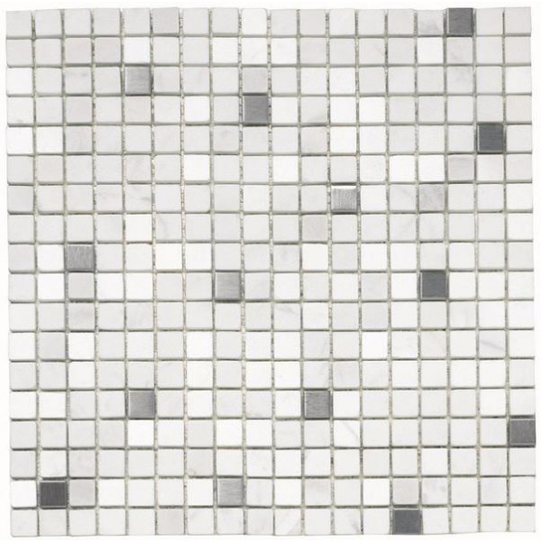 Dune Material-Mix-Mosaik Casablanca 186355 weiß/silber 30x30 cm