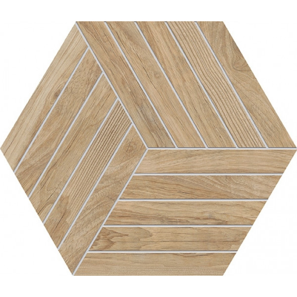 Agrob Buchtal Oak Dekor Hexagon 8471-B698HK Eiche natur matt 30x35 cm
