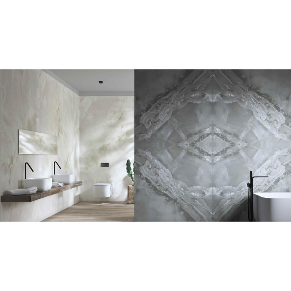 Arte Casa Marea Bodenfliesen Marmoroptik dunkelgrau poliert 120x240 cm