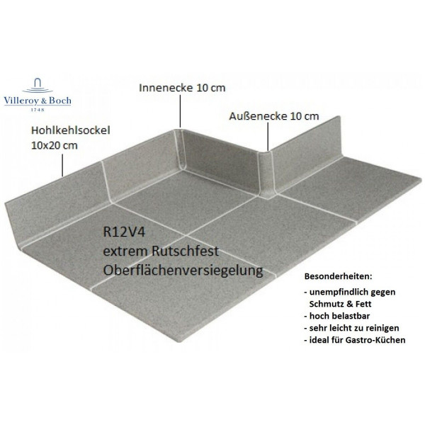 Bodenfliesen Villeroy & Boch Architectura grau 30x60 cm Granitstruktur matt 