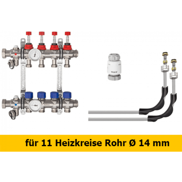 Schlüter Bekotec Anschlusspaket für 11 Heizkreise Rohr Ø 14 mm