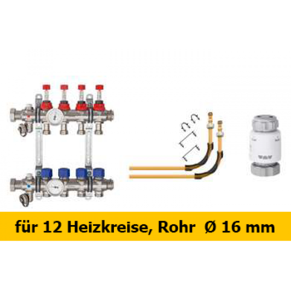 Schlüter Bekotec Anschlusspaket  für 12 Heizkreise Rohr Ø 16 mm