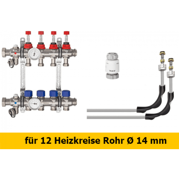 Schlüter Bekotec Anschlusspaket für 12 Heizkreise Rohr Ø 14 mm