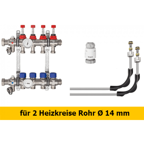 Schlüter Bekotec Anschlusspaket  für 2 Heizkreise Rohr Ø 14 mm