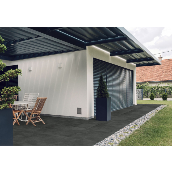Terrassenplatten Sonderposten Materia Outdoor anthrazit 60x60x2 cm Betonoptik matt R11