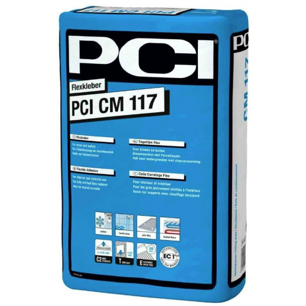 PCI CM117 Flexkleber für keramische Fliesen Platten und Naturstein 25kg grau
