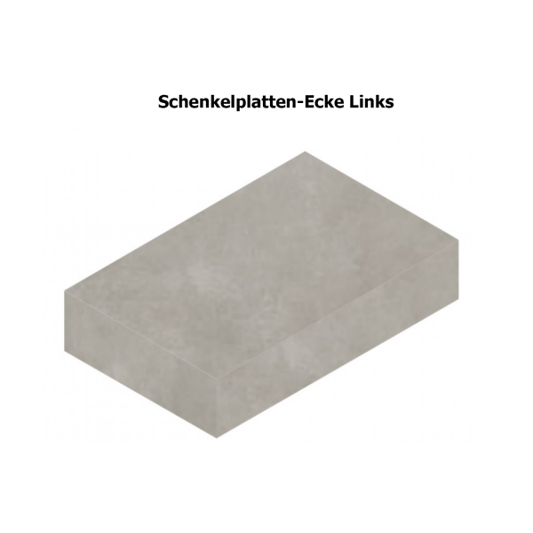 Villeroy & Boch Mont Blac Schenkelplatten-Ecke links Steinoptik silver matt 35x60x2 cm