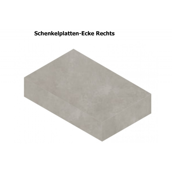 Villeroy & Boch Cadiz Schenkelplatten-Ecke rechts Kalksteinoptik sand matt 35x80x3 cm