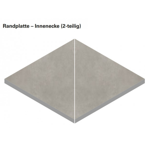 Villeroy & Boch Urban Jungle Randplatte - Innenecke (2-teilig) Quadrat Betonoptik grey matt 80x80x2 cm