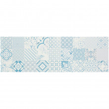 Dune ceramics Alfama Dekorfliese weiß-blau nmatt 30x90 cm