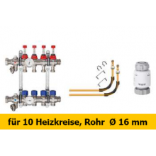 Schlüter Bekotec Anschlusspaket  für 10 Heizkreise Rohr Ø 16 mm