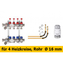 Schlüter Bekotec Anschlusspaket  für 4 Heizkreise Rohr Ø 16 mm