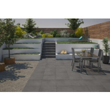Terrassenplatten Sonderposten Manchester Outdoor schwarz 60x60x2 cm Betonoptik matt 