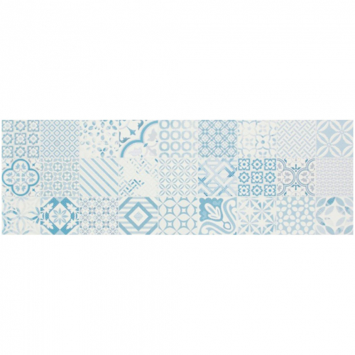 Dune ceramics Alfama Dekorfliese weiß-blau nmatt 30x90 cm