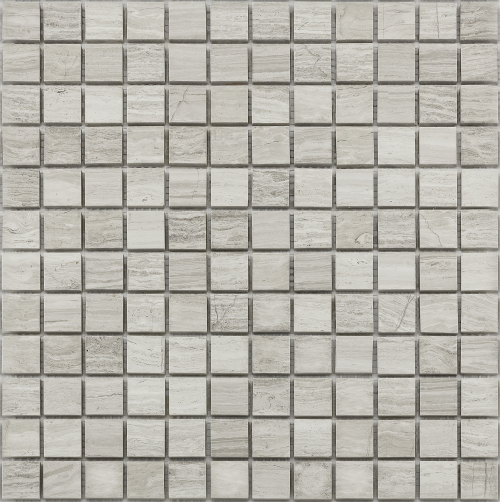 Bärwolf Square Natursteinmosaik wood grain grey poliert 30x30 cm