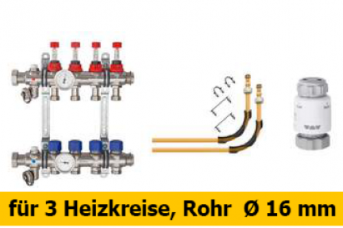 Schlüter Bekotec Anschlusspaket  für 3 Heizkreise Rohr Ø 16 mm