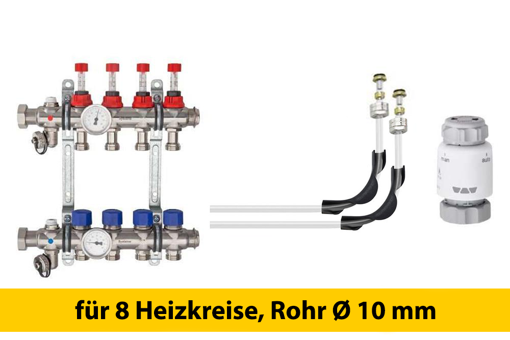 Schlüter Bekotec Anschlusspaket für 8 Heizkreise Rohr Ø 10 mm