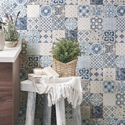 Steinmetz Venezia Dekor-Mosaik Blue Matt 30x30 cm – Elegantes blaues Mosaik für stilvolle Raumgestaltung