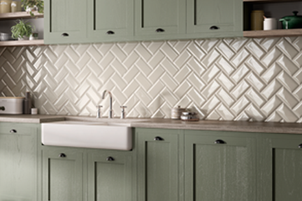 Villeroy & Boch Metro Flair Wandfliese Alabaster glänzend 10x10 cm | Hochwertige Fliese