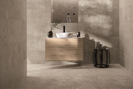 Villeroy & Boch Tri.Art Wandfliese 40x120 cm – Steinoptik Greige Matt für stilvolle Wandgestaltungen